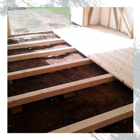 Деревянный пол в гараже